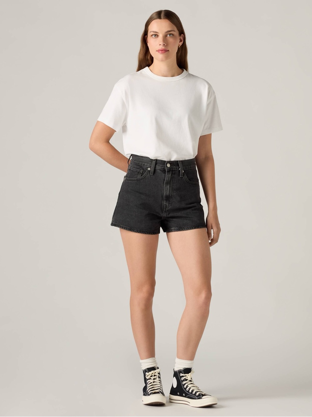 Levi’s High-Rise Mom Short Black Denim